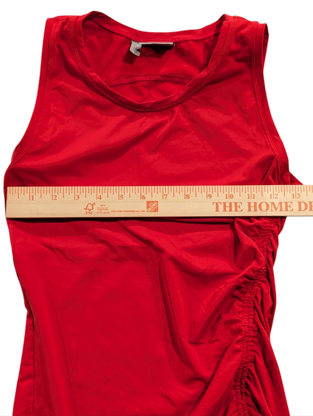 Athleta Transcend Ruched Tank Top XXS Red VitaFree Lycra Side Ruching Yoga - Picture 7 of 7